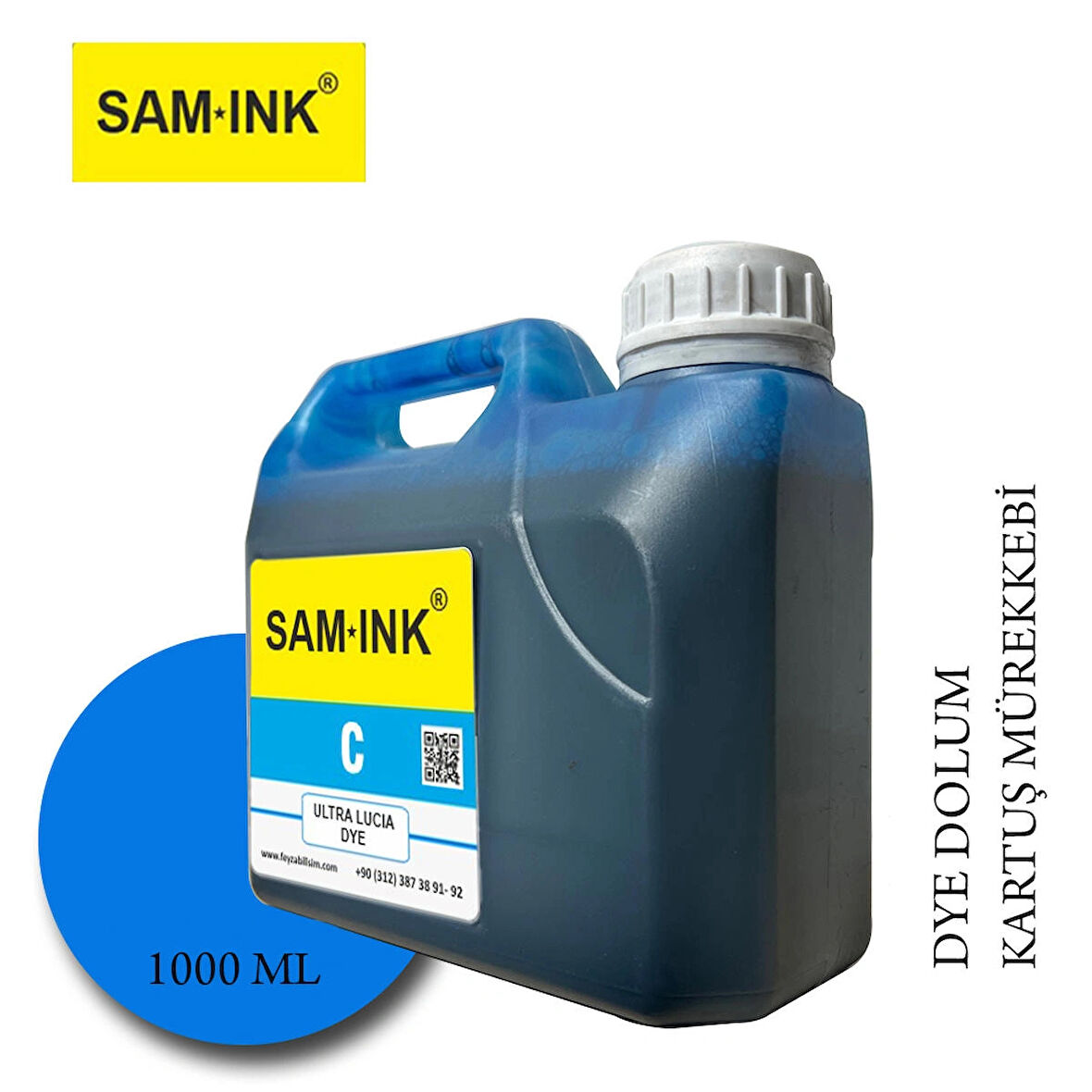 Feyink® Samink Canon TM-TX Serisi Plotter DYE Kartuş Dolum Mürekkebi PFI-310-710 C (Cyan) 1000ml