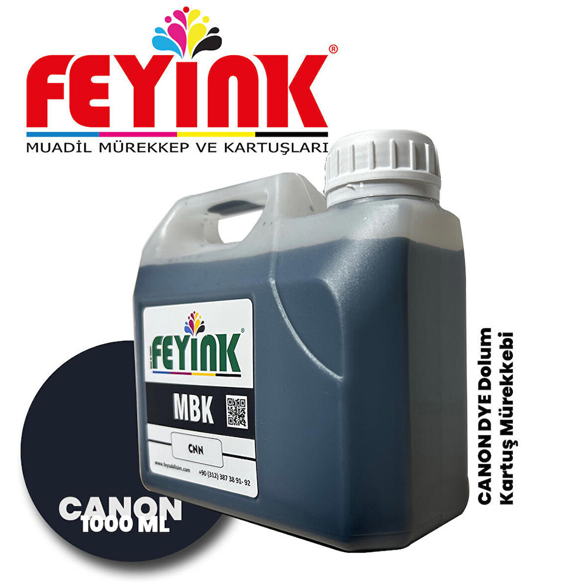 Feyink® Canon TM-TX Serisi Plotter DYE Kartuş Dolum Mürekkebi PFI-310 PFI-710 MBK (Matt Black) -1000ml-