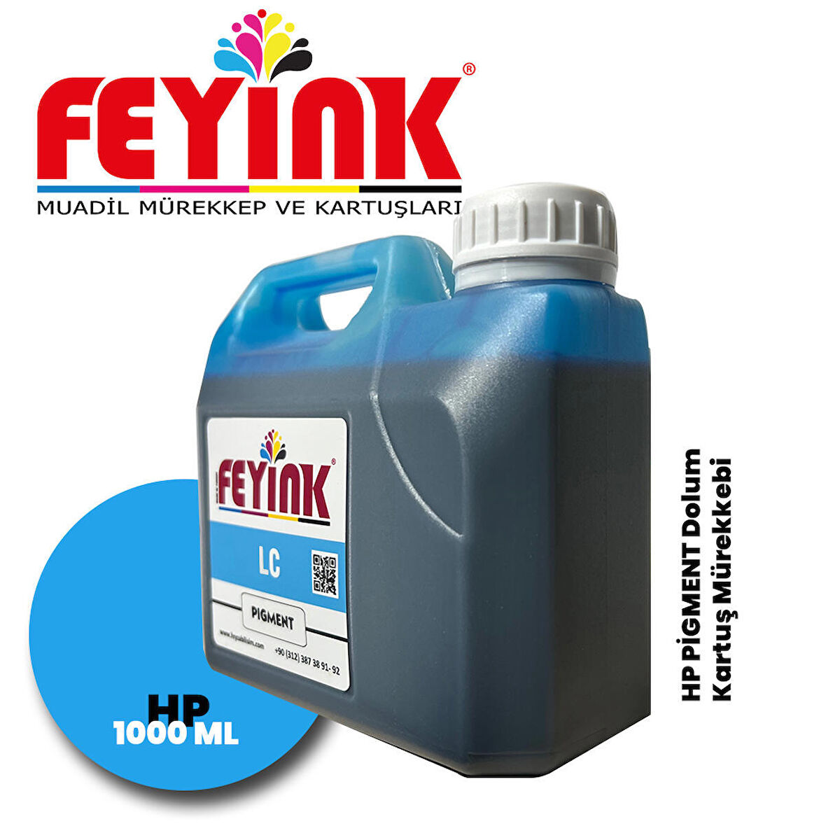 Feyink® Hp Z Serisi Plotter Pigment Kartuş Dolum Mürekkebi Z2100/Z5200/Z5400/Z5600/LC (Light Cyan) -1000ml-