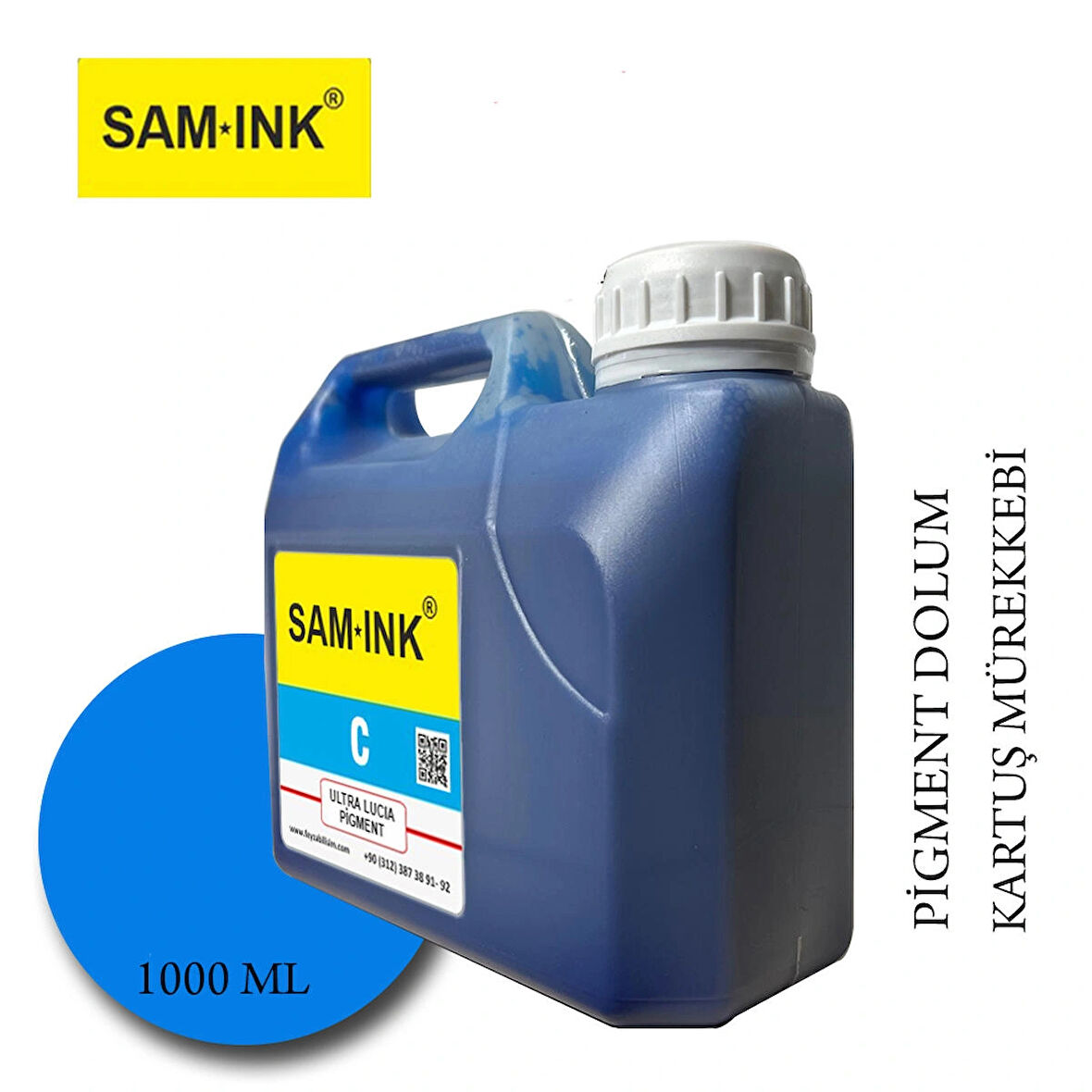 Feyink® Samink Canon Lucia Pro Serisi Plotter Pigment Kartuş Dolum Mürekkebi C (Cyan) -1000ml-