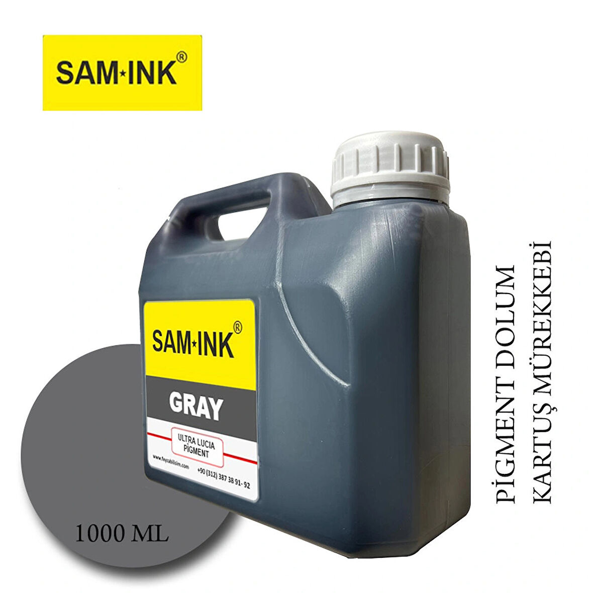 Feyink® Samink Canon Lucia Pro Serisi Plotter Pigment Kartuş Dolum Mürekkebi PFI-1300-1700 GY 1000ml