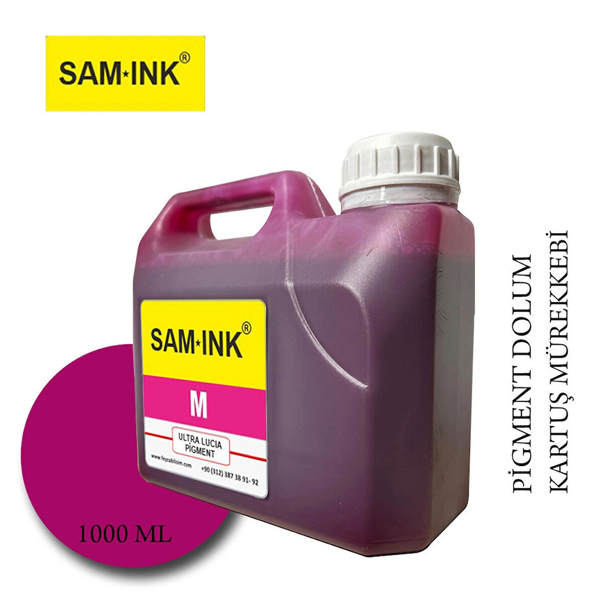 Feyink® Samink Canon Lucia TM-TX Serisi Plotter Pigment Kartuş Dolum Mürekkebi M (Magenta)-1000ml-