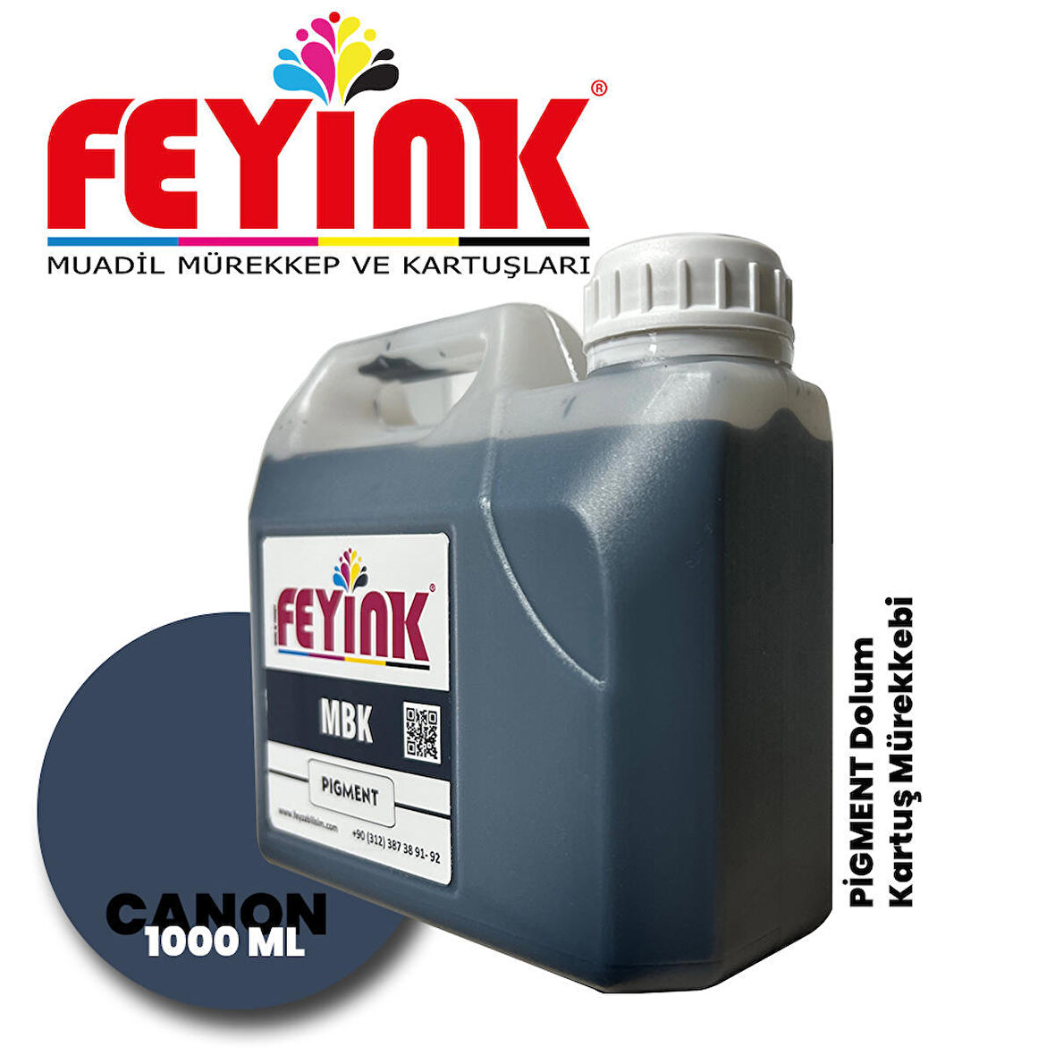 Feyink® Canon Lucia TM-TX Serisi Plotter Pigment Kartuş Dolum Mürekkebi PFI-310 PFI-710 MBK (Matt Black) -1000ml-