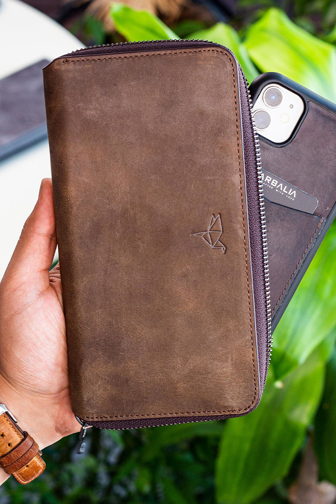 Garbalia Murphy Crazy Deri Telefon Bölmeli Mıknatıslı Unisex Portföy Cüzdan