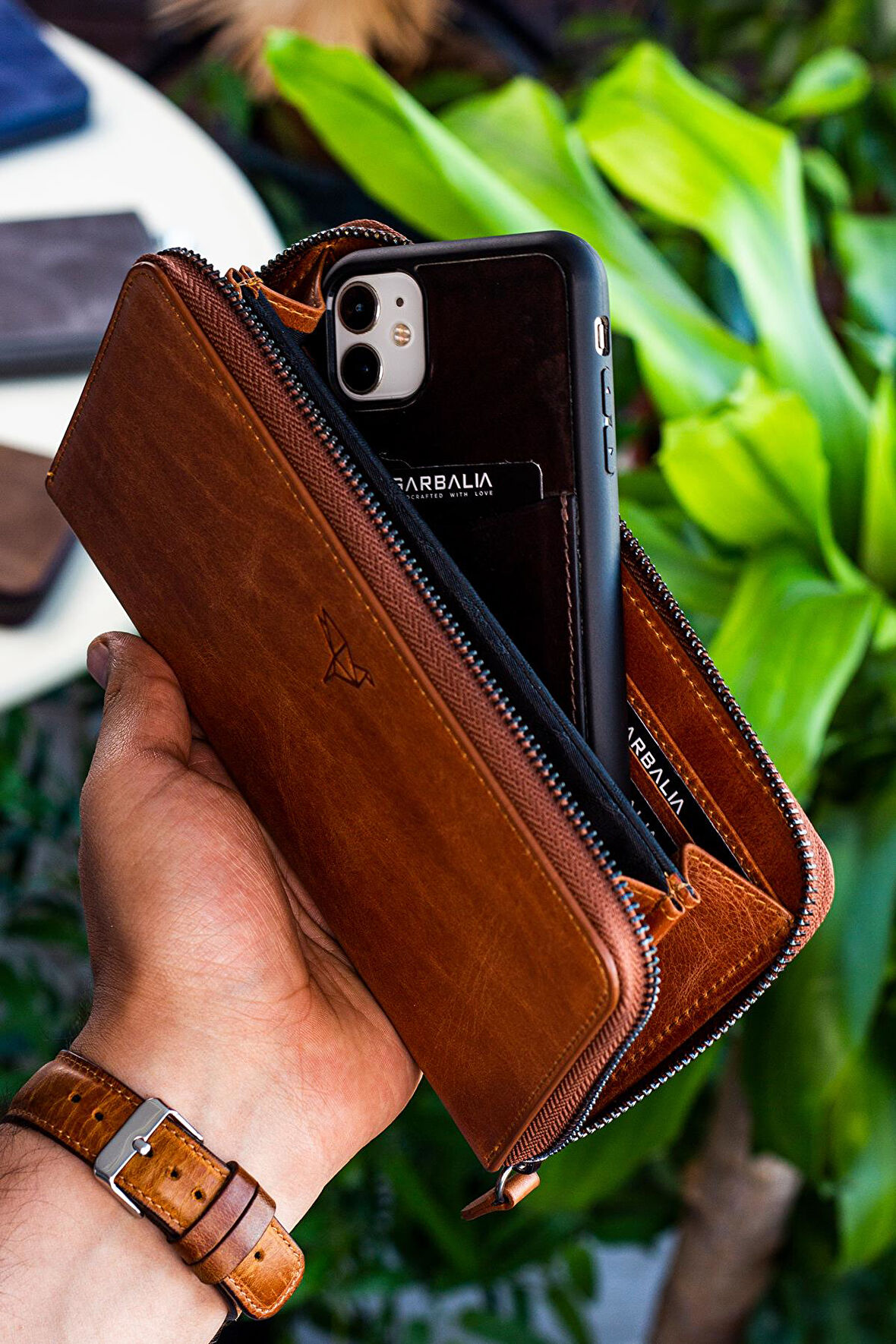 Garbalia Murphy Crazy Deri Telefon Bölmeli Mıknatıslı Unisex Portföy Cüzdan
