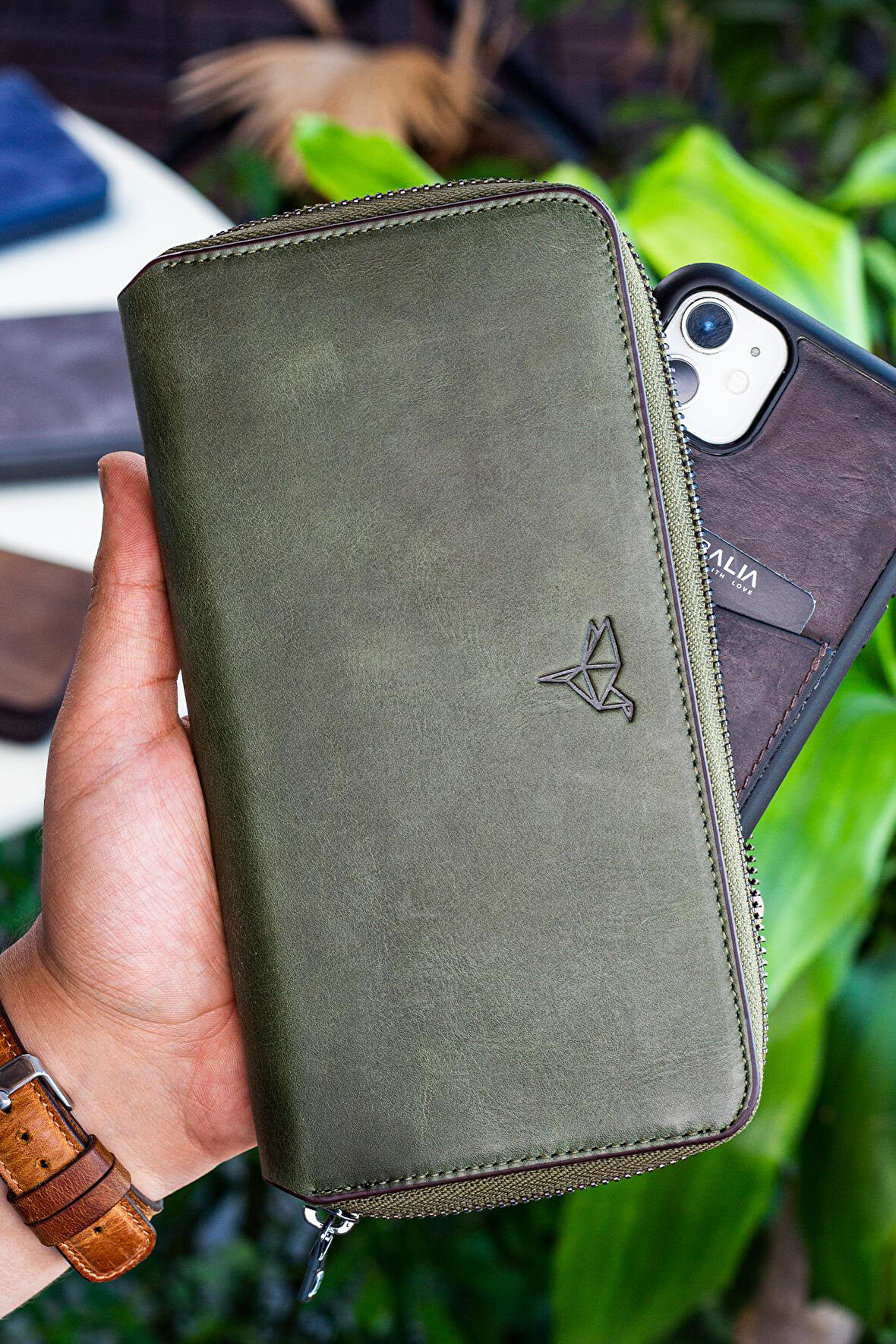 Garbalia Murphy Crazy Deri Telefon Bölmeli Mıknatıslı Unisex Portföy Cüzdan