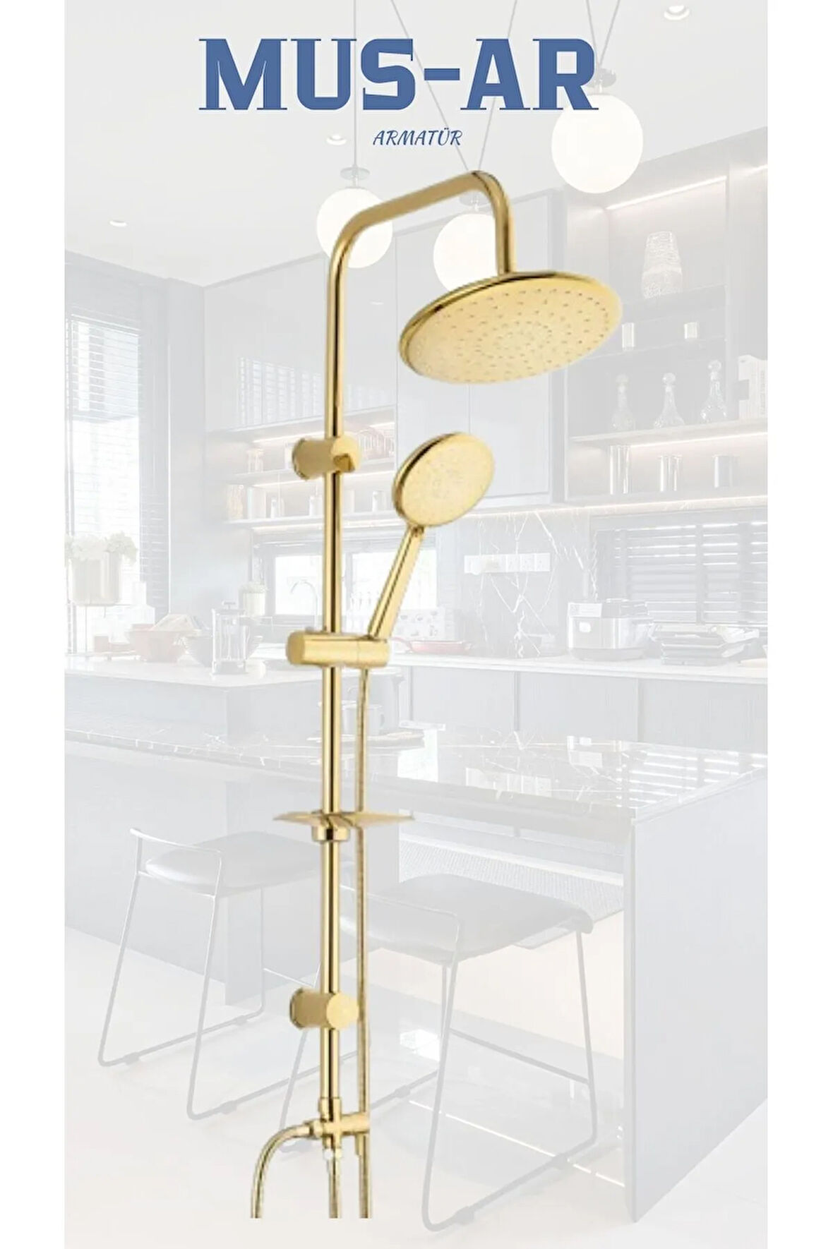 Gold Yuvarlak Duş Seti