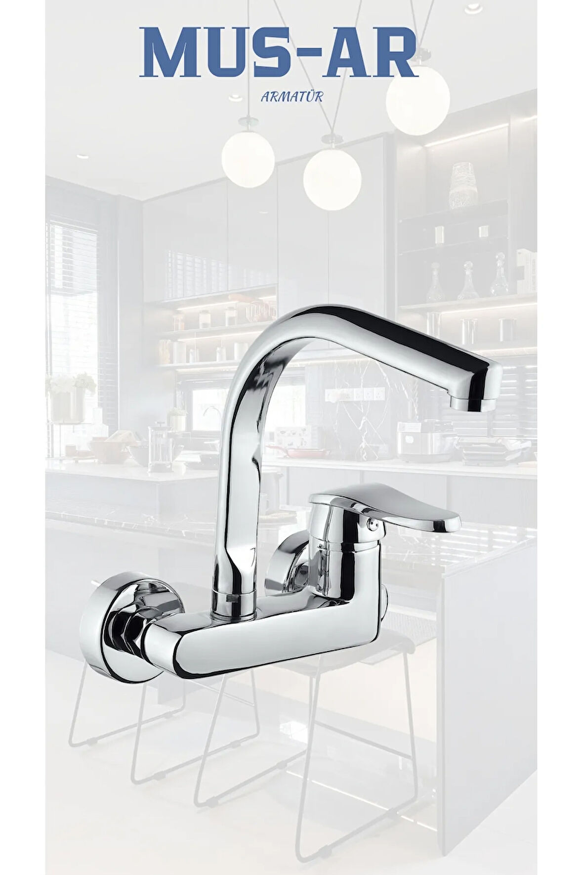 Krom Duvardan Aplik Eviye Bataryası