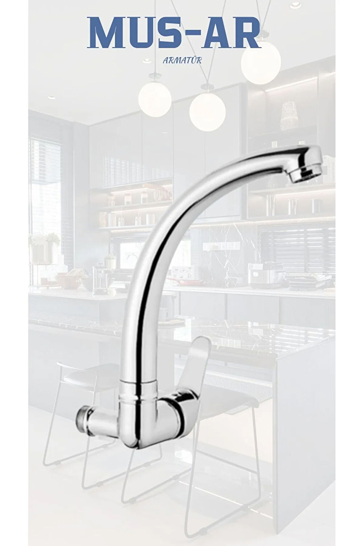 Duvardan Tek Su Çıkışlı Mutfak Lavabo Bataryası Musluğu