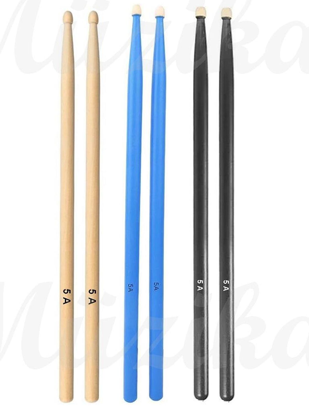 Chroma Baget - Davul - 3 Çift Bateri Bageti Drumsticks 5a Pürüzsüz Yüzey