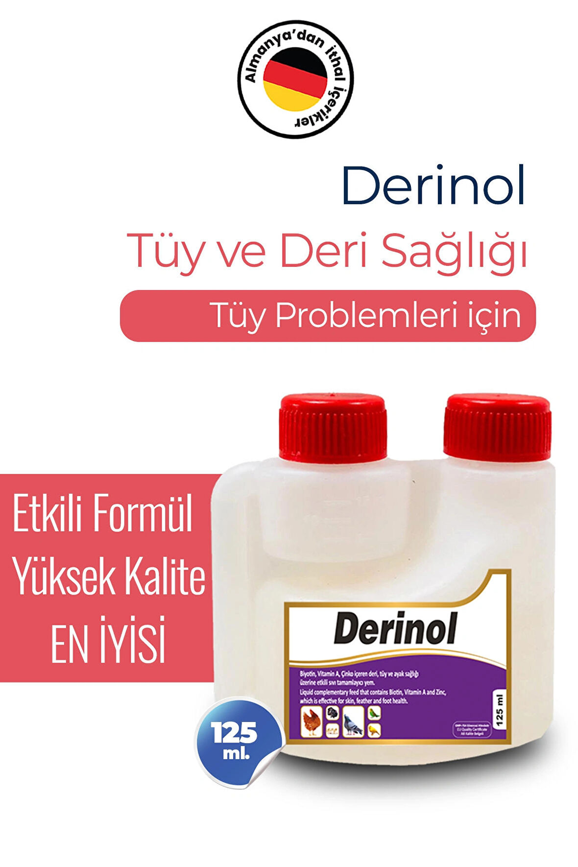 Munich Vet Derinol Kanatlı Tüy Ve Deri Ürünü (125 ML)