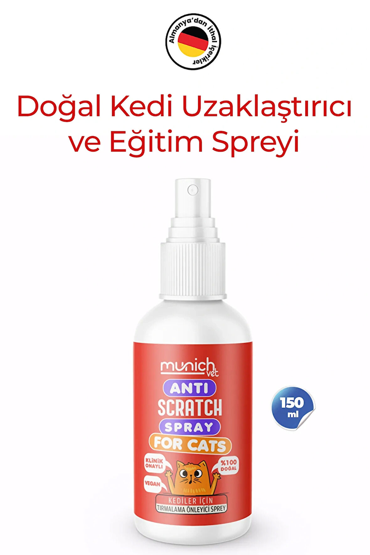 Munich Vet Doğal Kedi Uzaklaştırıcı Ve Eğitim Spreyi 150 ml