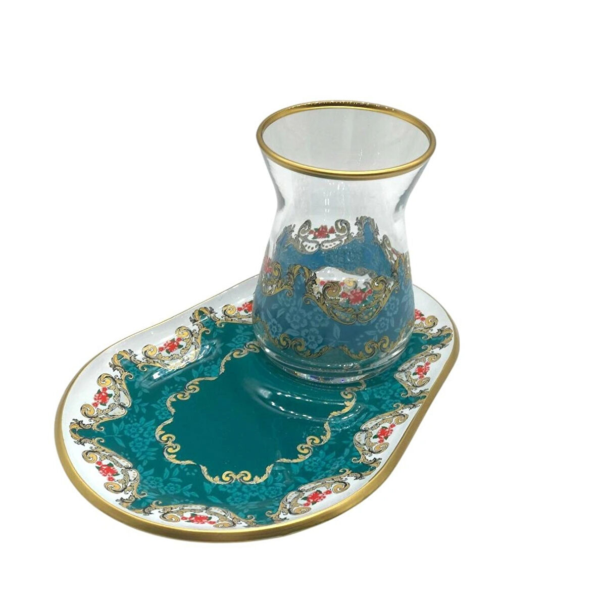 Desenli 2 Kişilik Sunum Çay Seti