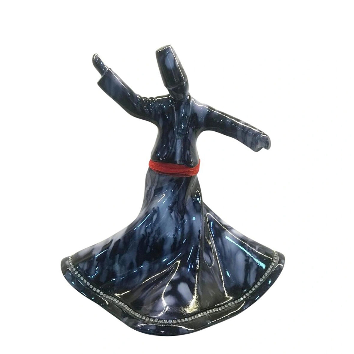 Seramik Dekoratif Semazen Biblo 22 CM Siyah
