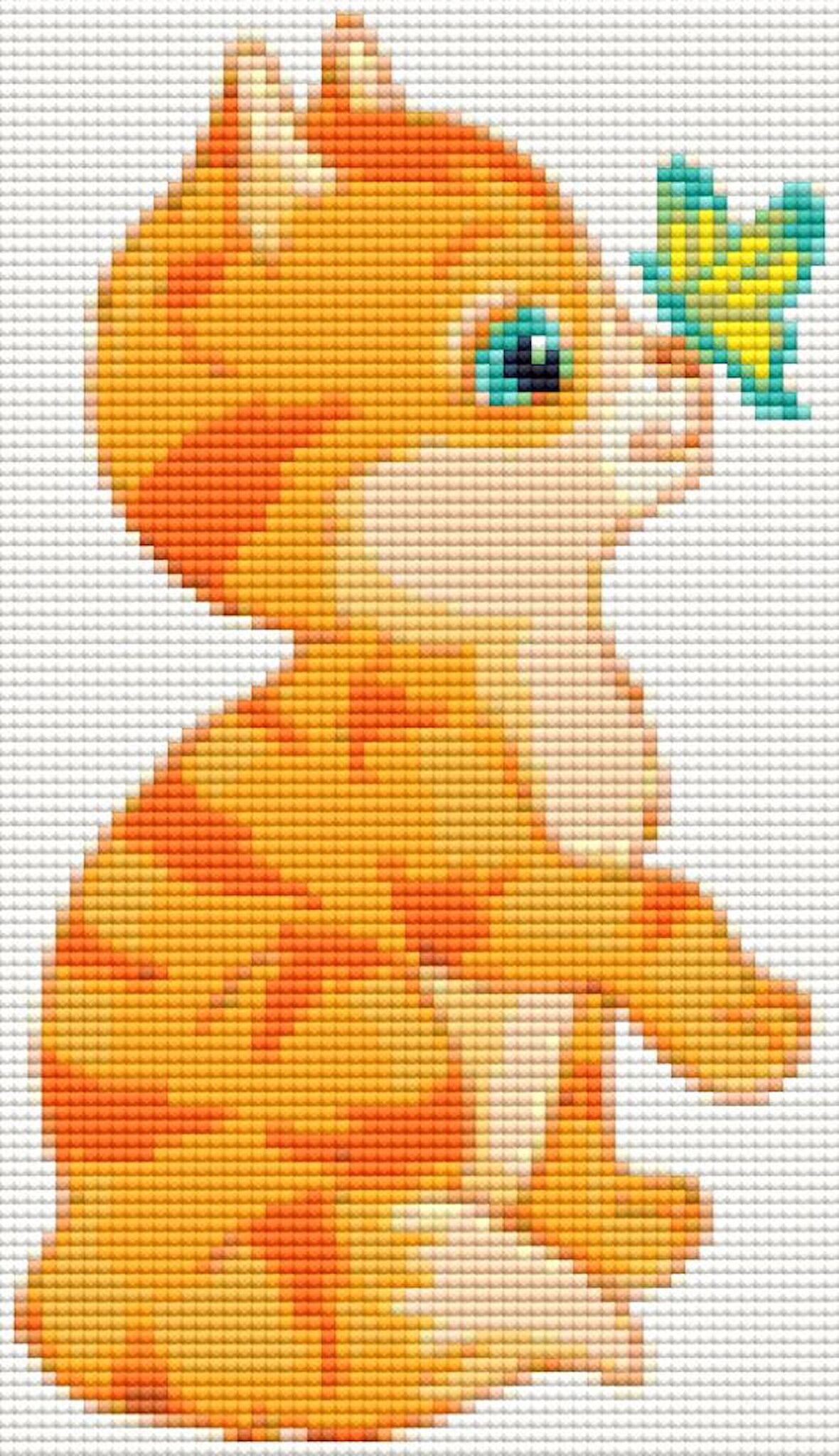 Movas Sanat "Kedi ve Kelebek" | Mozaik Sticker | 15 X 26 Cm | E20203906