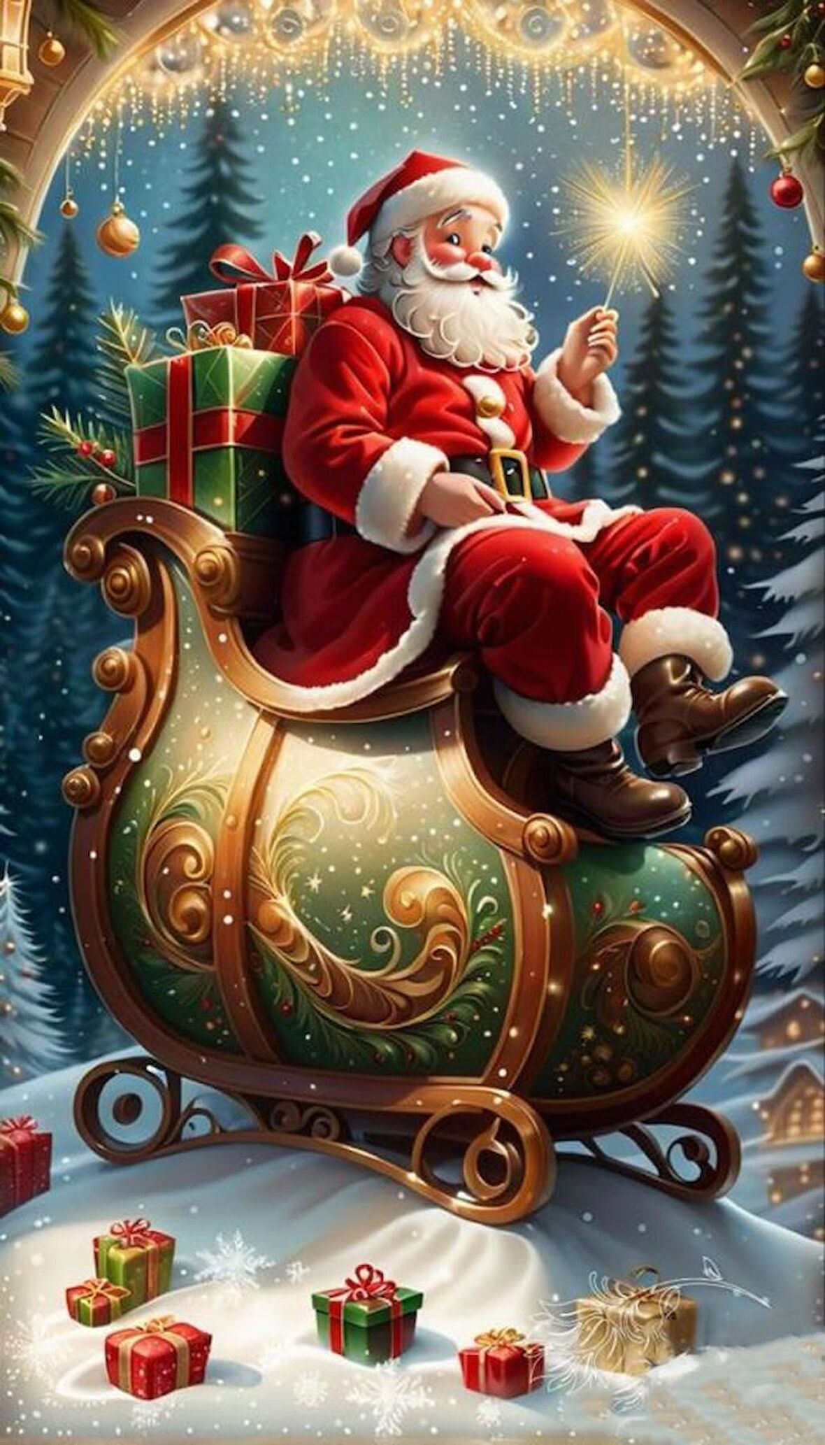 Movas Sanat "Büyücü Noel Baba" | Mozaik Puzzle | 50x90 |E20204294