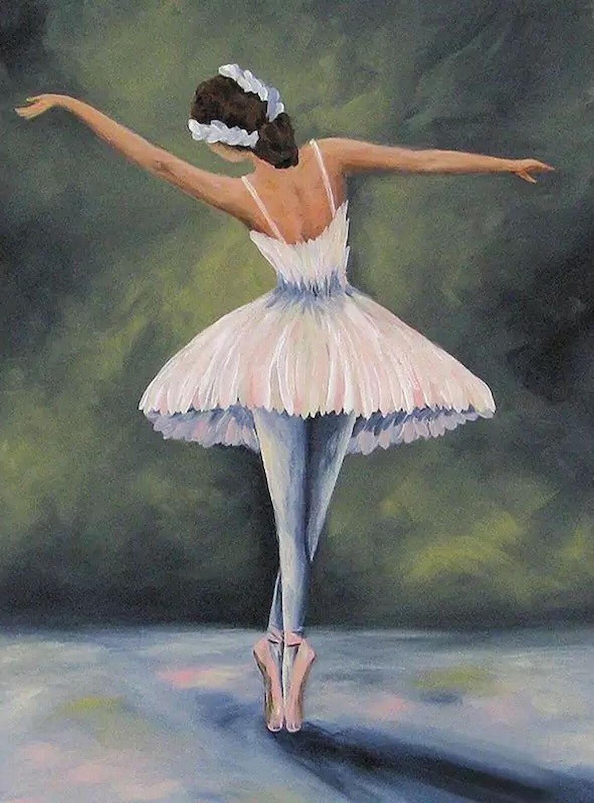 Movas Sanat Pastel Çizim Bale Dansı Yapan Bir Balerin / Mozaik Puzzle 50X65cm-E20234126