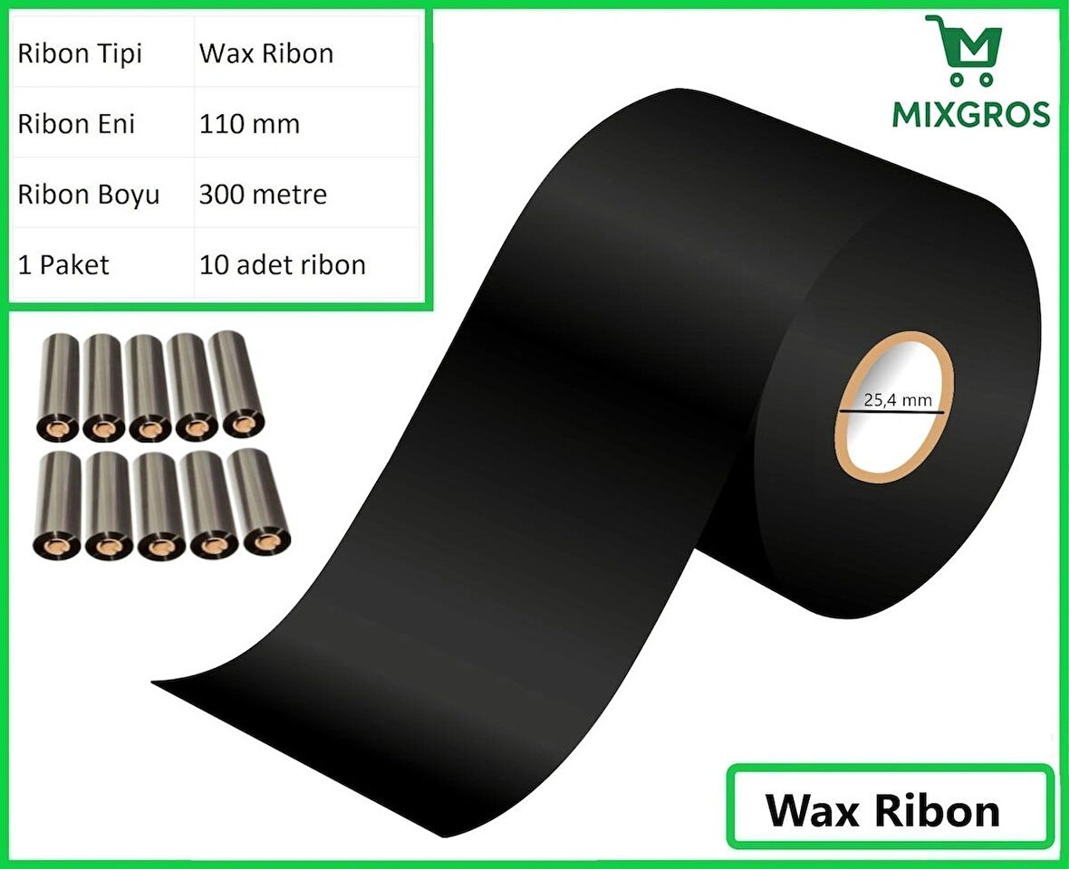 110x300 Metre Wax Ribon 10 Adet