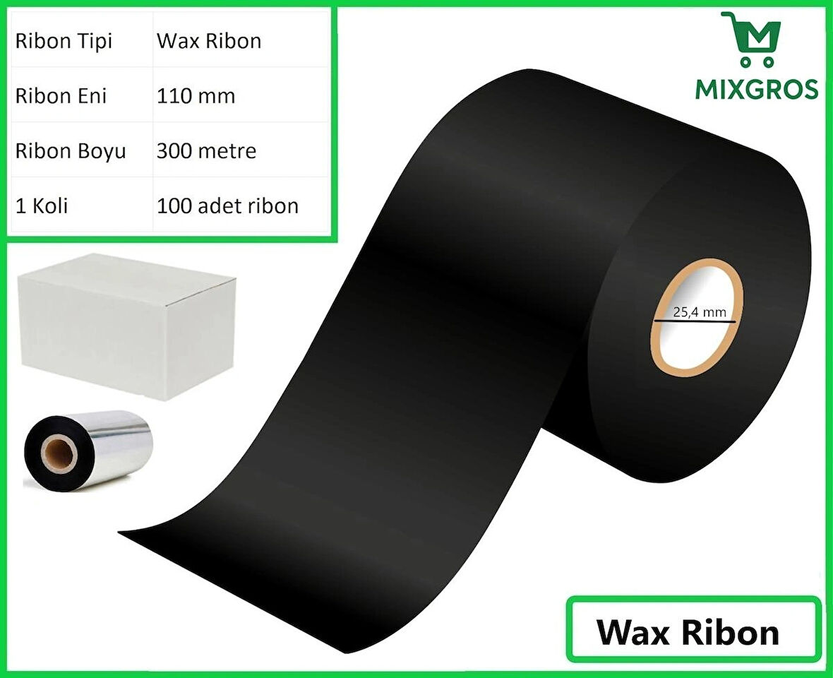 110x300 Metre Wax Ribon 100 Adet