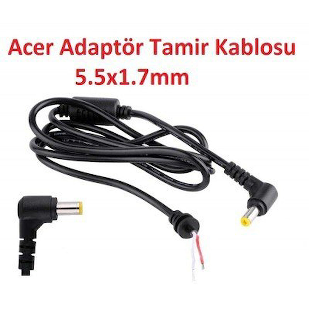 Acer Uyumlu 5.5x1.7mm Dc Kablo, Adaptör Tamir Kablosu