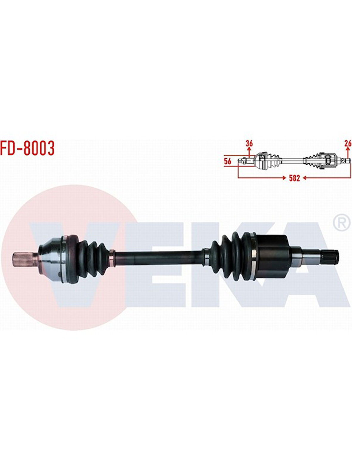 Komple Aks Sol Ön Ford Focus Iı (Da) 1.6 Tdcı Uzunluk 582Mm 2004-2011