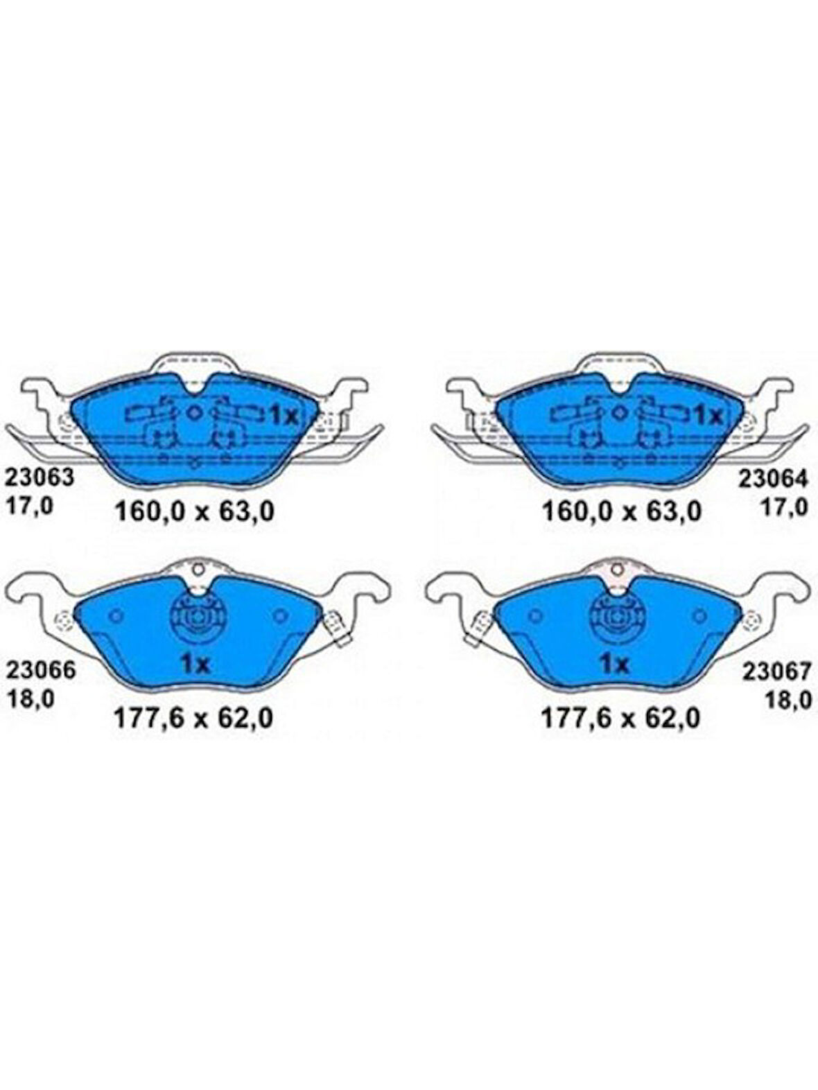 Ön Fren Balatası – Opel Astra G 1.2 16V / 1.4 16V / 1.6 16V / 1.7 DTI (1998–2005) Uyumlu