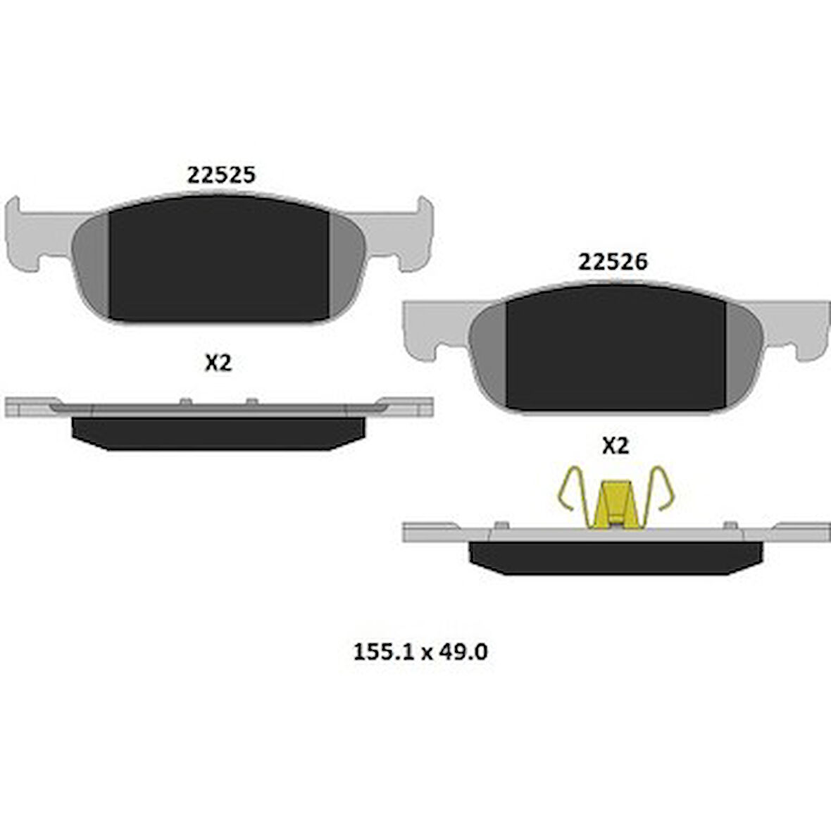 Ön Balata Clio Iv Yeni Tip BÜYÜK TİP 155MM