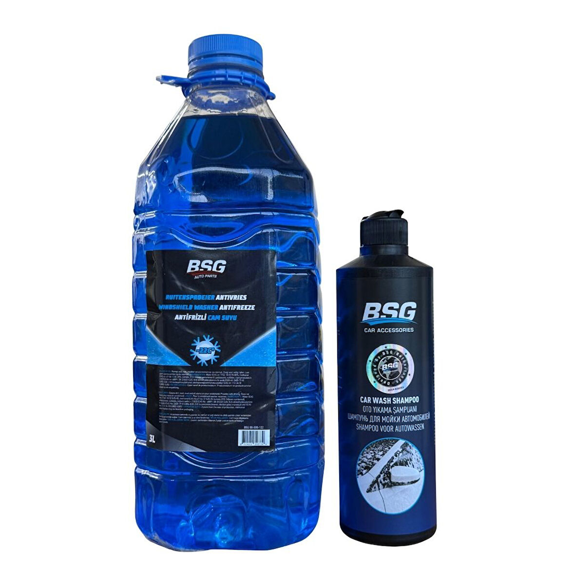 BSG Araç Bakım Seti (Cam Suyu 3 LT + Oto Yıkama Şampuanı 500 ml)