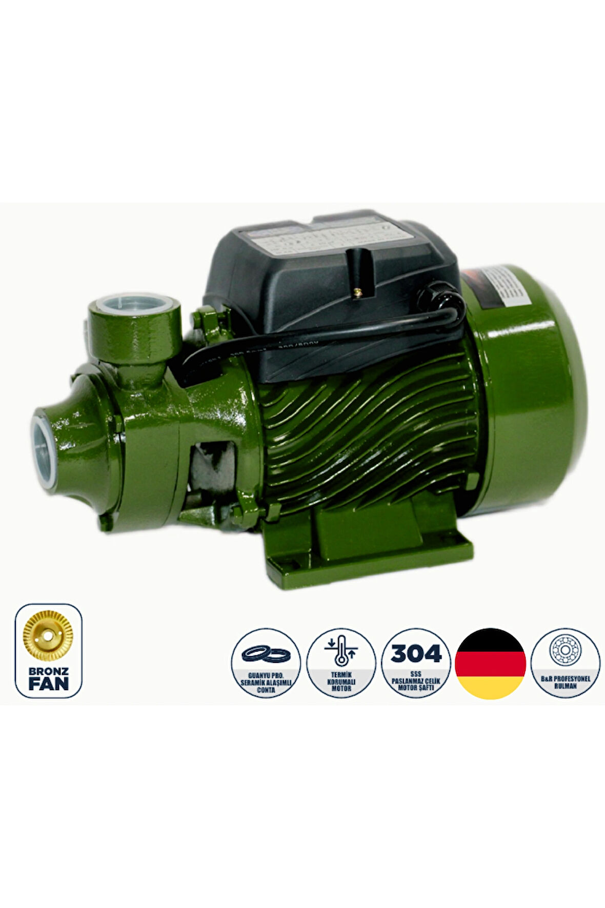 Alman Tasarımı Profesyonel Bahçe Ev Su Pompası QB60 Max 20 Metre Yükseklik 8 Emiş 1.5 Hp 1 Inç