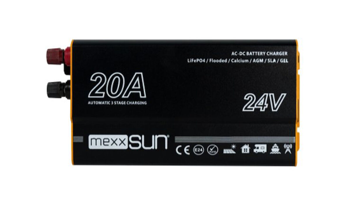 INGES - MEXXSUN AC - DC AKÜ ŞARJ CİHAZI 24 VOLT 20 AMPER JEL - LİTYUM - AGM - STD