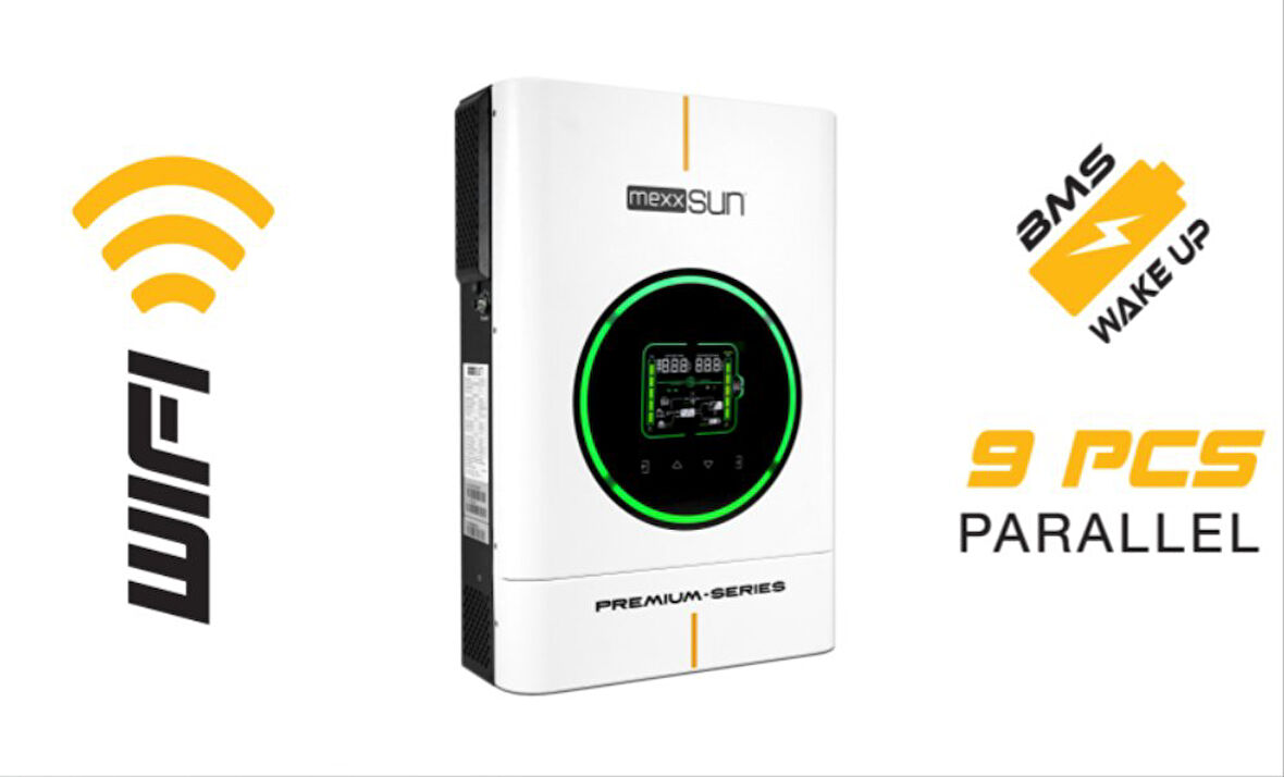 Mexxsun - İnges 48 VOLT 6 KW AKILLI PREMIUM  INVERTER - 6000 WATT MPPT INVERTOR (Wi-Fi Dual Output)