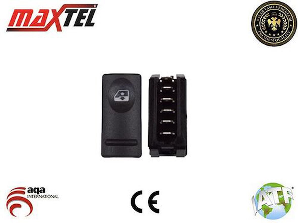 Maxtel 18204337 Cam Açma Düğmesi Ön Sağ Tekli Renault 18 7700817337