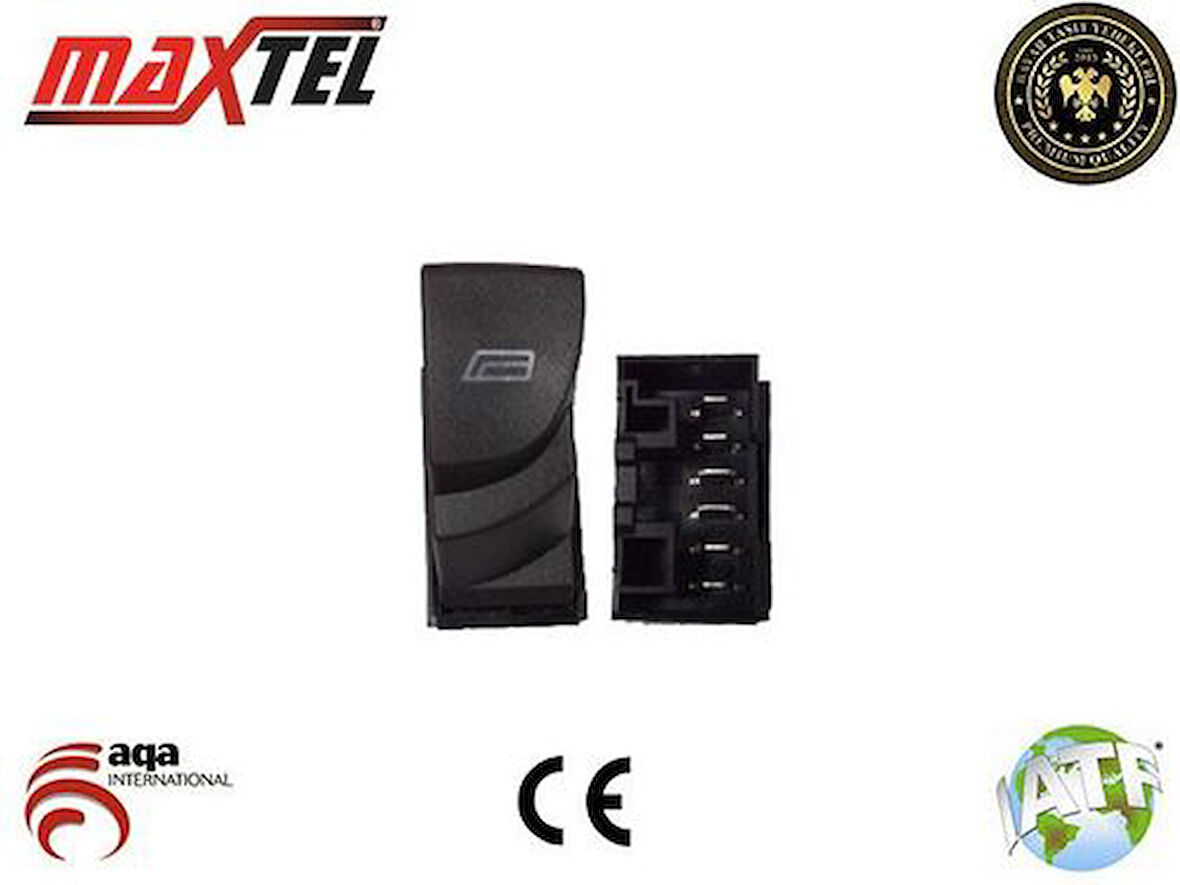 Maxtel 18205043 Cam Açma Anahtarı Sol (Ice Gelen) Boxer II Jumper II Ducato II 06-Siyah (Tabla Hariç) 735335418