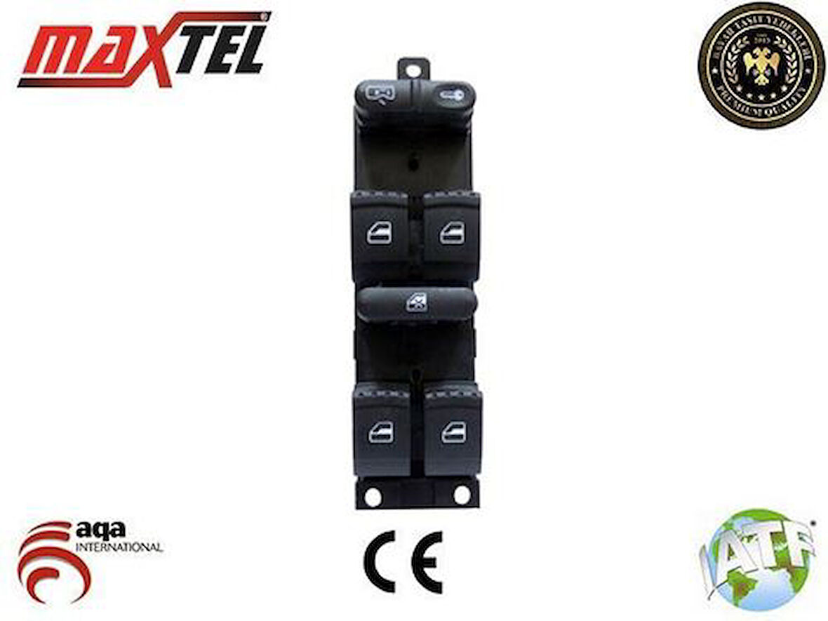 Maxtel 18206001 Cam Açma Kapama Anahtarı Surucu Tarafı Dörtlü Golf IV Bora Passat B5 96-05 1J4959857B