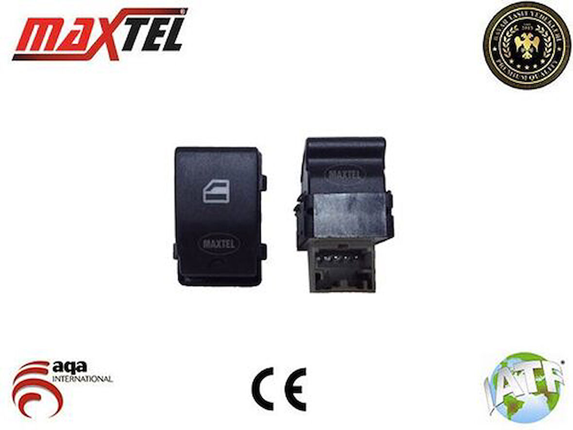 Maxtel 18206008 Cam Açma Kapama Anahtarı Sağ Ön Vento Sağ Arka Tekli Polo Classic 02-9 6Q0959856