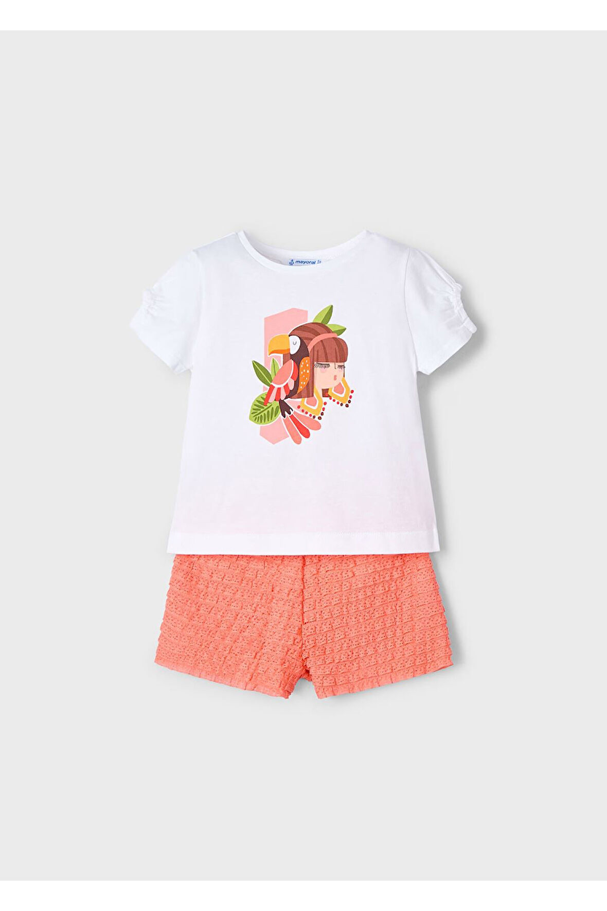 Mayoral Kız Çocuk Şort Ve Tişört Takımı 3211 Turuncu