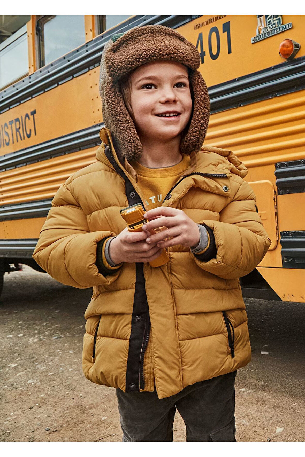 Mayoral Erkek Çocuk Kapüşonlu Uzun Şişme Dolgulu Mont 4422 Sarı