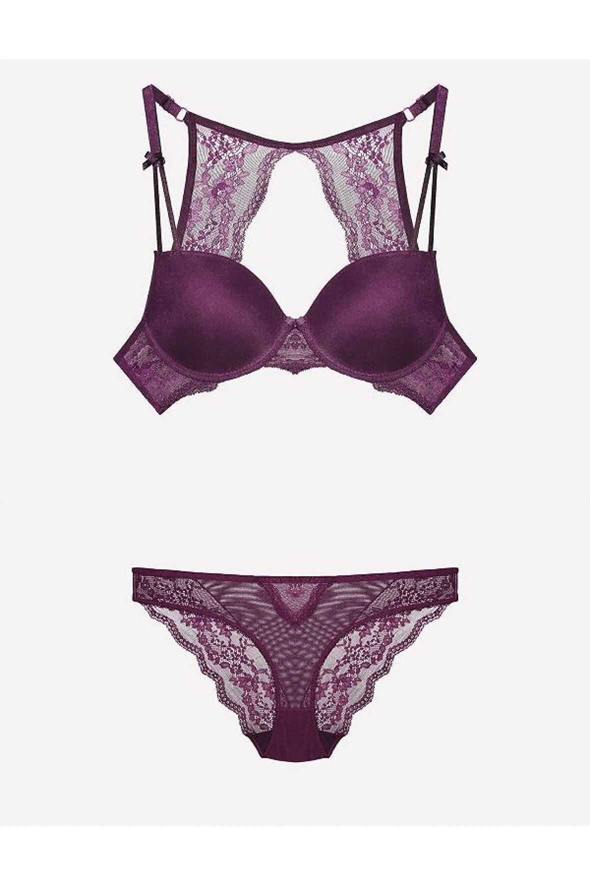 Destekli Danteli Büstiyer Takım