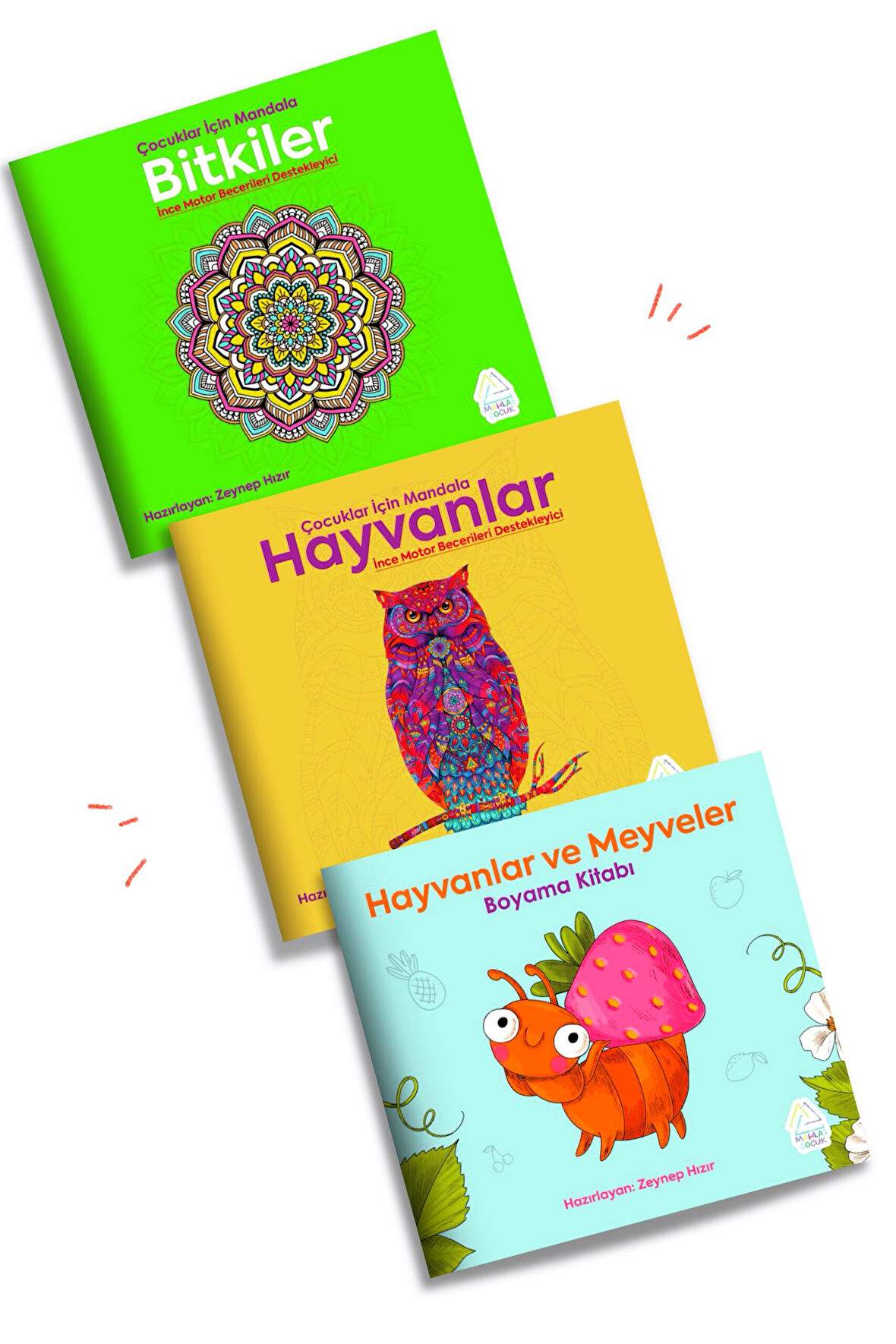 Zeynep Hızır - Çocuklar İçin Mandala - Boyama Seti (3 kitap)