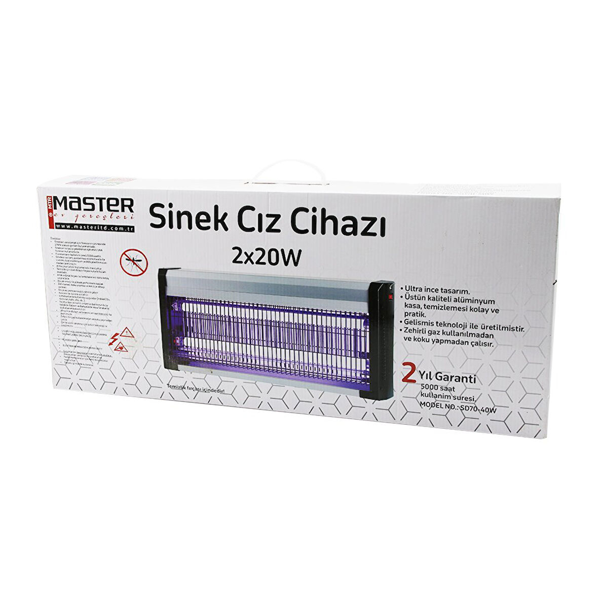 40W LÜX KASA - BEYAZ KUTU 2X20W SİNEK ÖLDÜRÜCÜ CIZ MAKİNE SD-70 (4767)