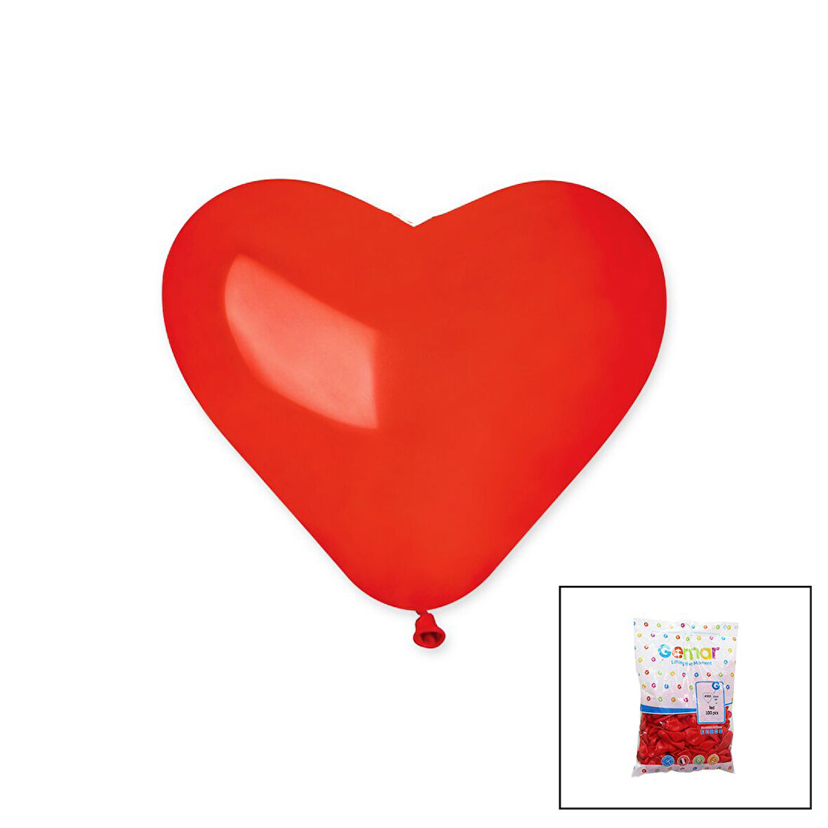 KIRMIZI KALP BALON 10 İNÇ - 25CM - 100PCS (4767)