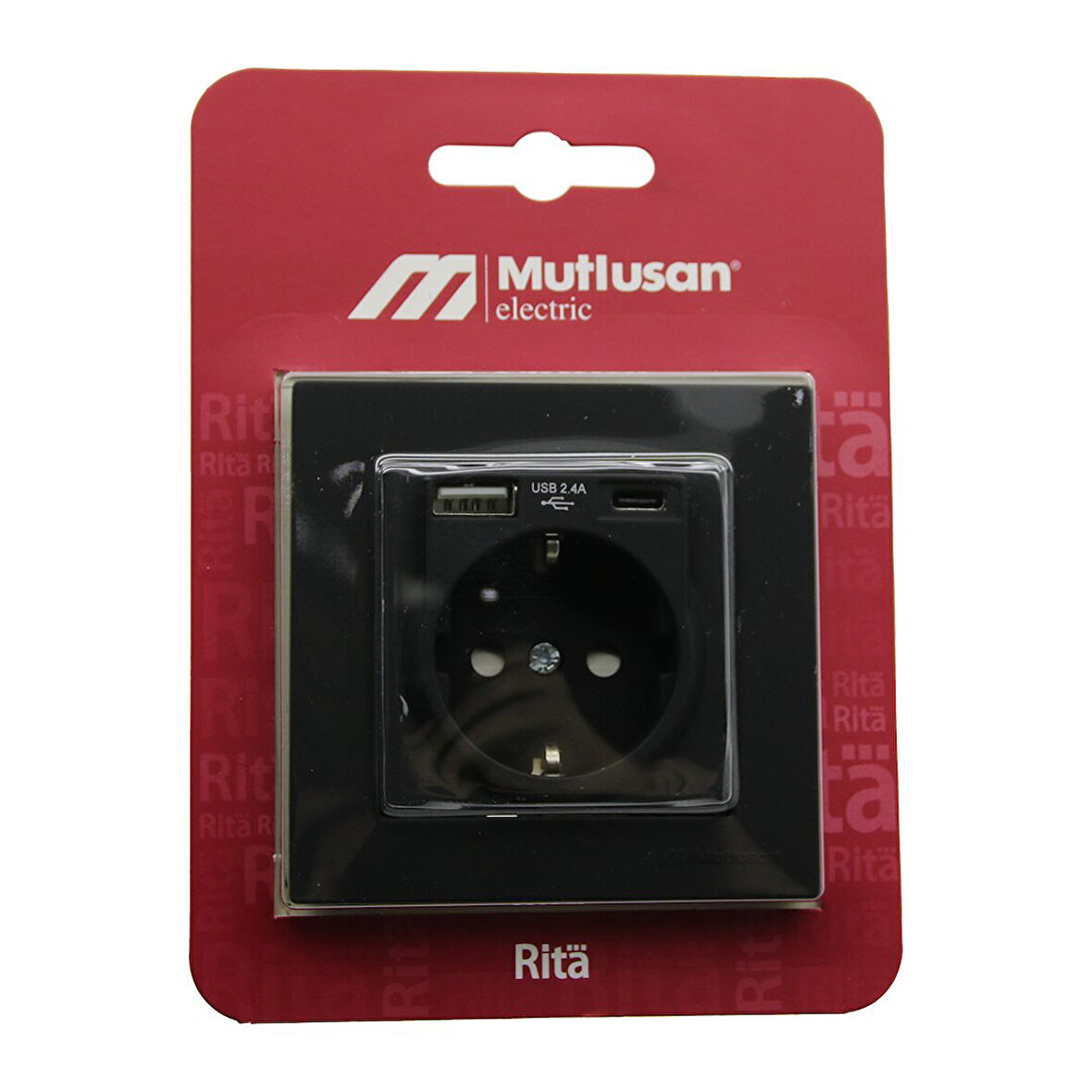 MUTLUSAN RİTA-2220 629 0284 BLİSTERLİ - KARTLI SİYAH - USB + TYPE-C &amp;apos; L