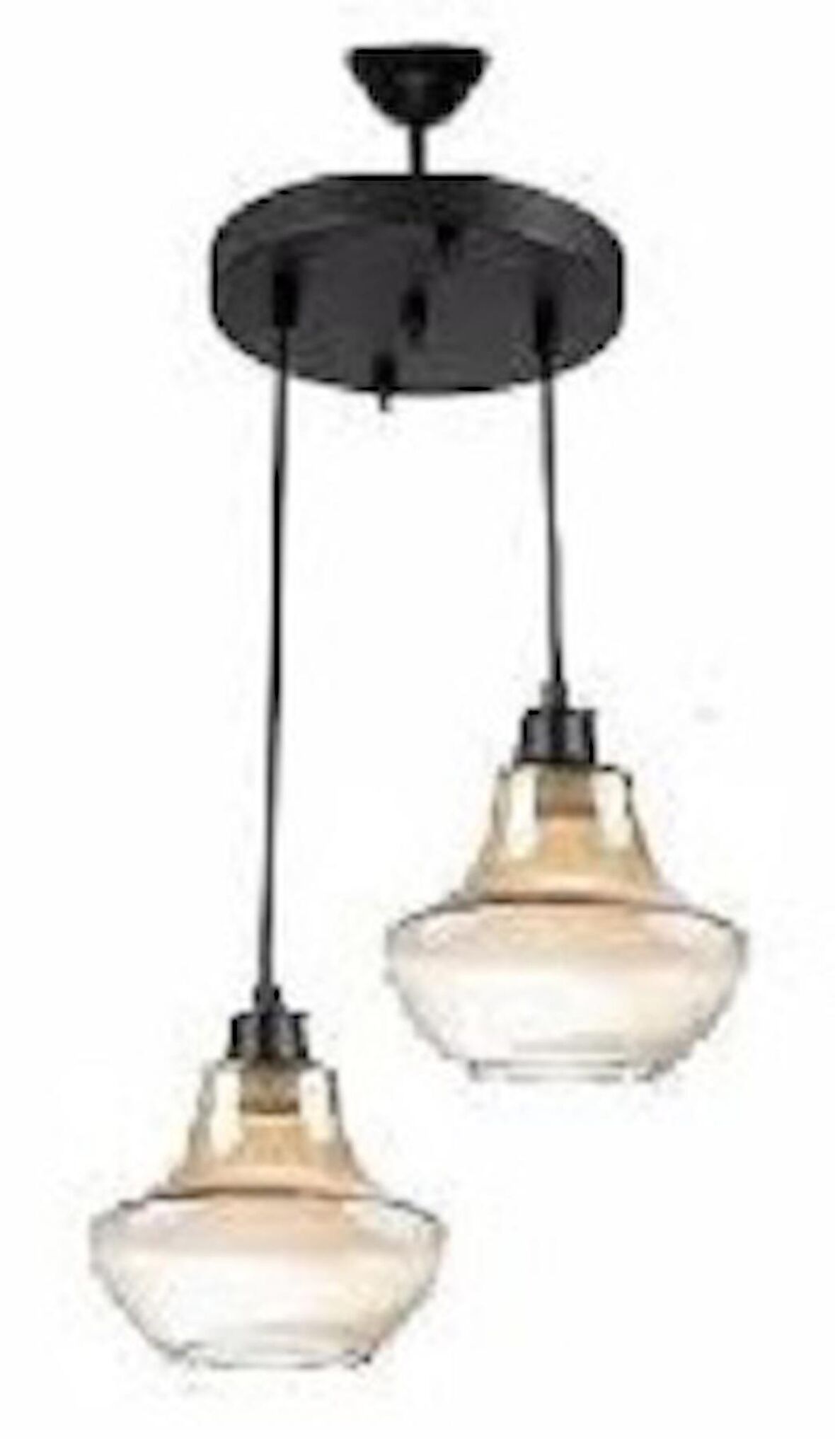 MYLİGHTS  RETRO İKİLİ SARKIT AVİZE BAL CAM  30 CM