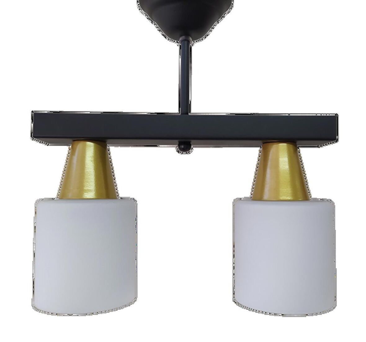 MYLİGHTS  MODERN   SİYAH SIRALI  İKİLİ SARKIT AVİZE OPAL CAMLI