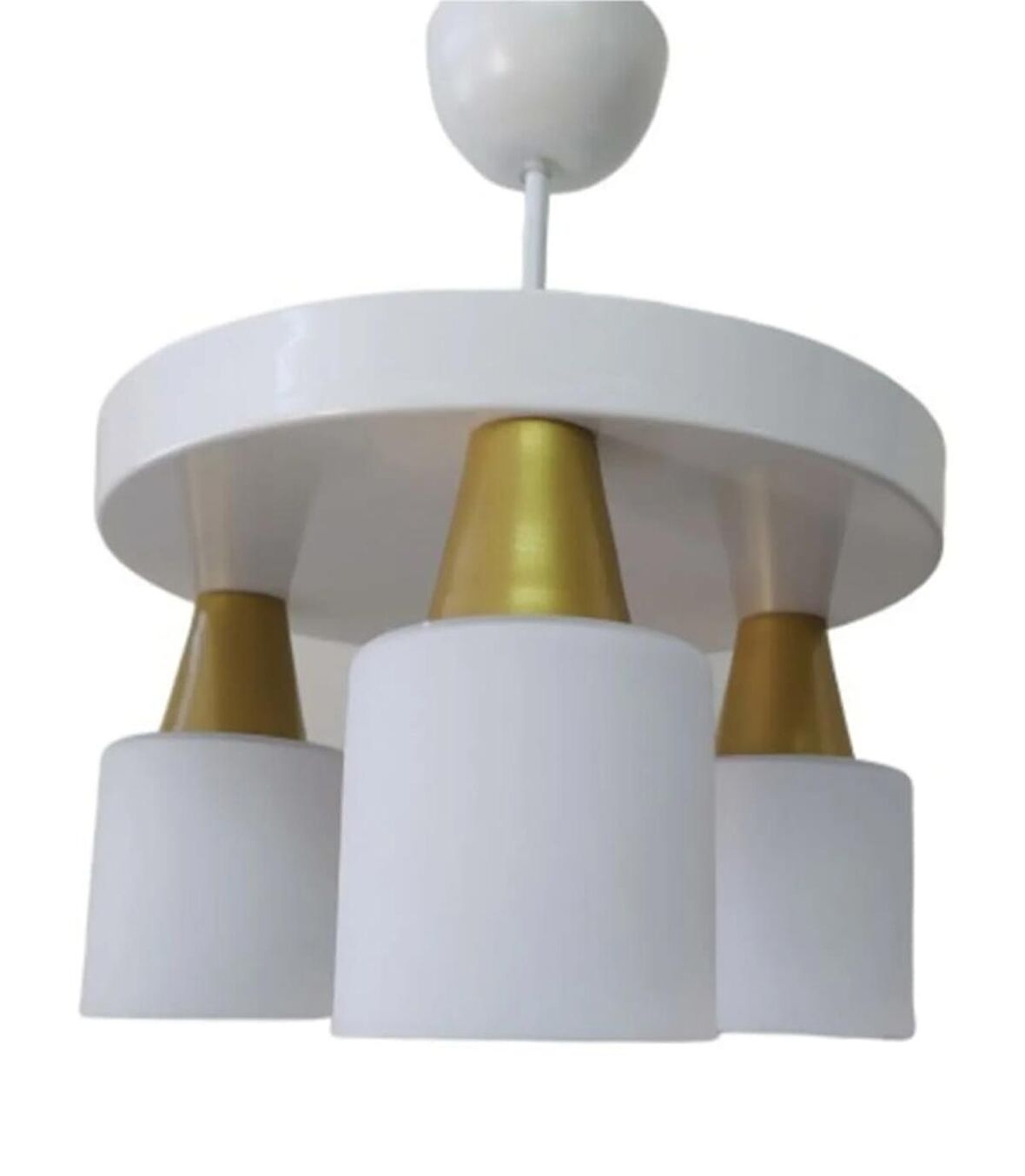 MYLİGHTS   MODERN SPOR  BEYAZ OPAL CAMLI  ÜÇLÜ SARKIT AVİZE 30CM