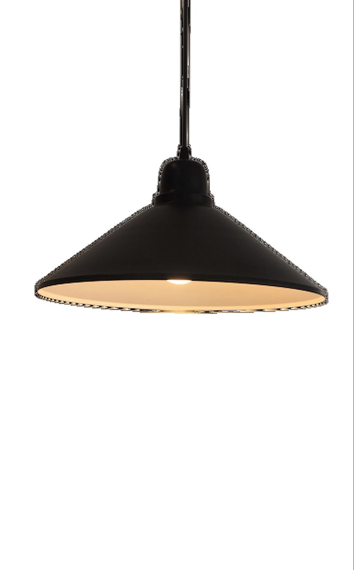 MYLİGHTS  RETRO METAL SARKIT AVİZE SİYAH  İÇİ BEYAZ 38 CM