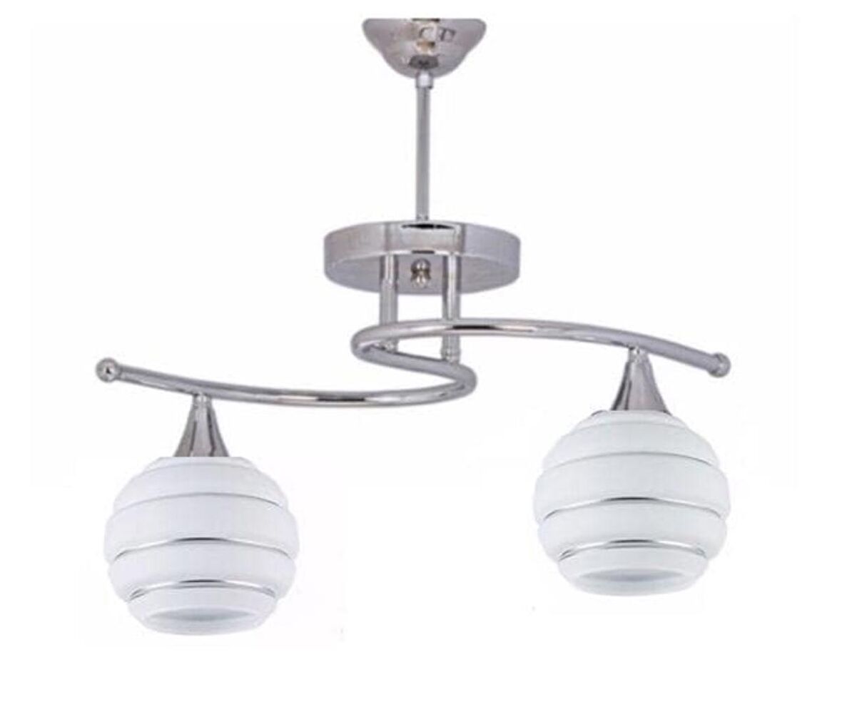 MYLİGHTS  KROM  İKİLİ SPOR MODERN AVİZE OPAL CAM