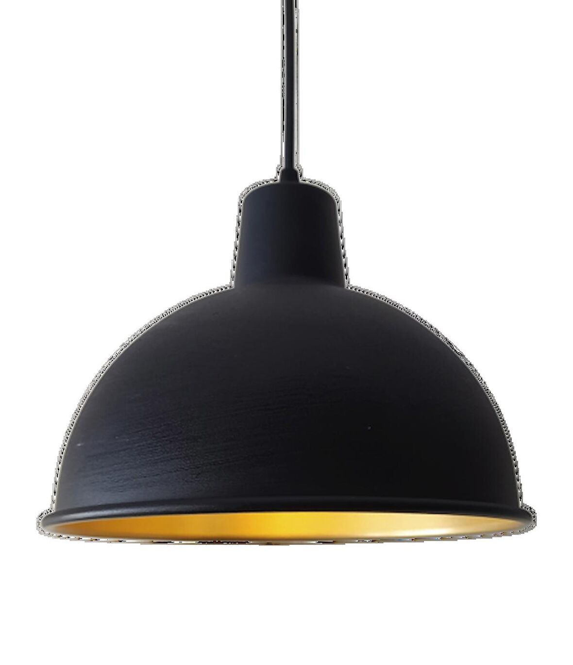 MYLİGHTS    RETRO SİYAH  İÇİ SARI METAL SARKIT AVİZE