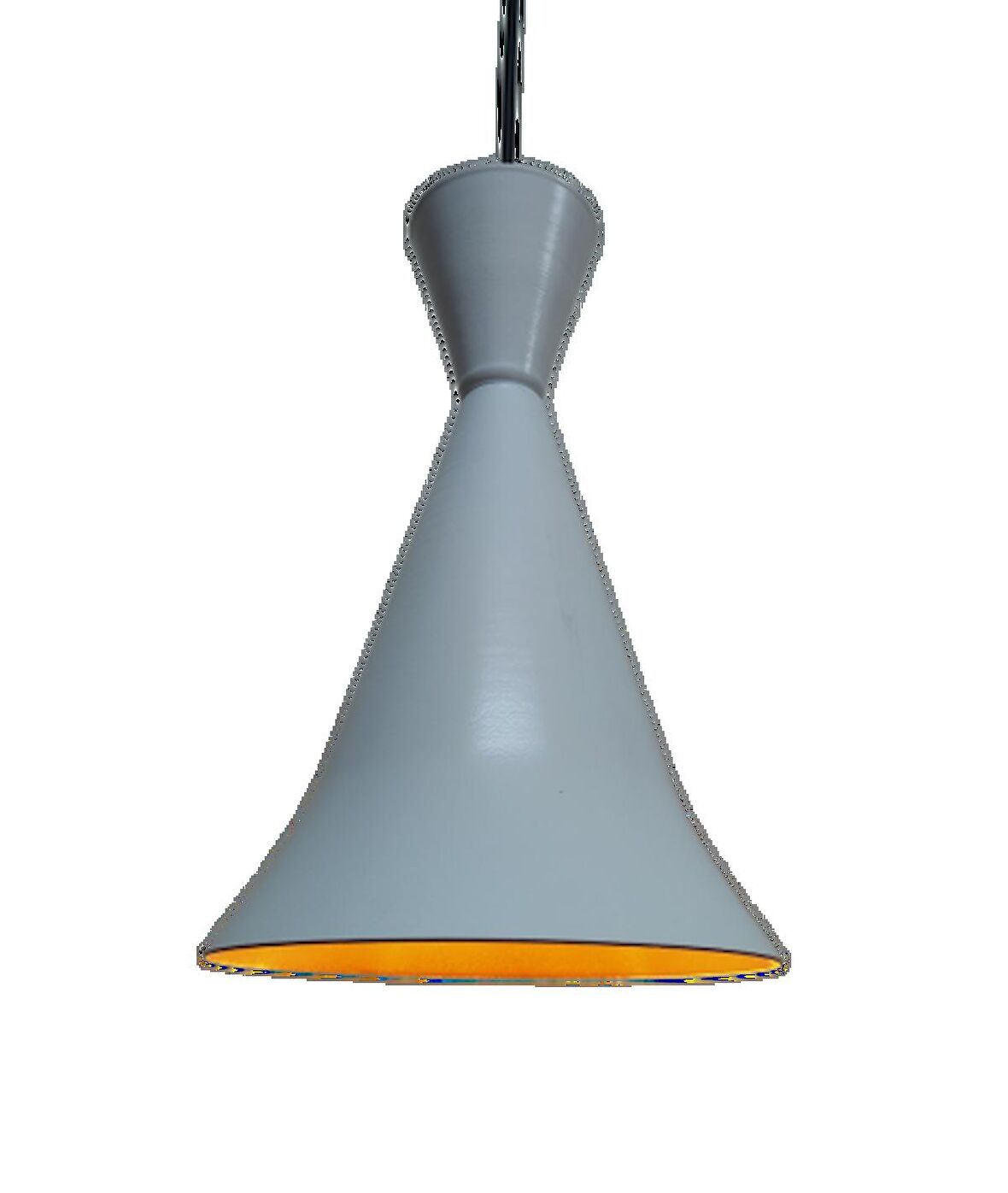 MYLİGHTS  BEYAZ İÇİ ALTIN KONİK METAL SARKIT AVİZE RUSTİK TEKLİ SARKIT