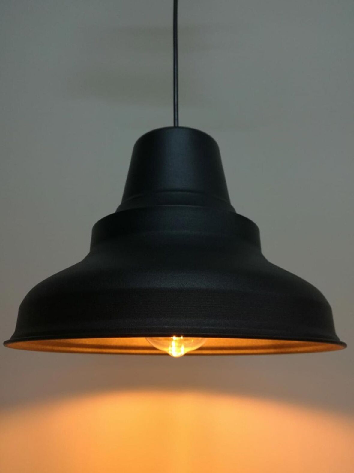 MYLİGHTS RETRO RUSTİK METAL SARKIT SİYAH  İÇİ ALTIN